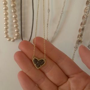 Kendra Scott Black Heart Necklace